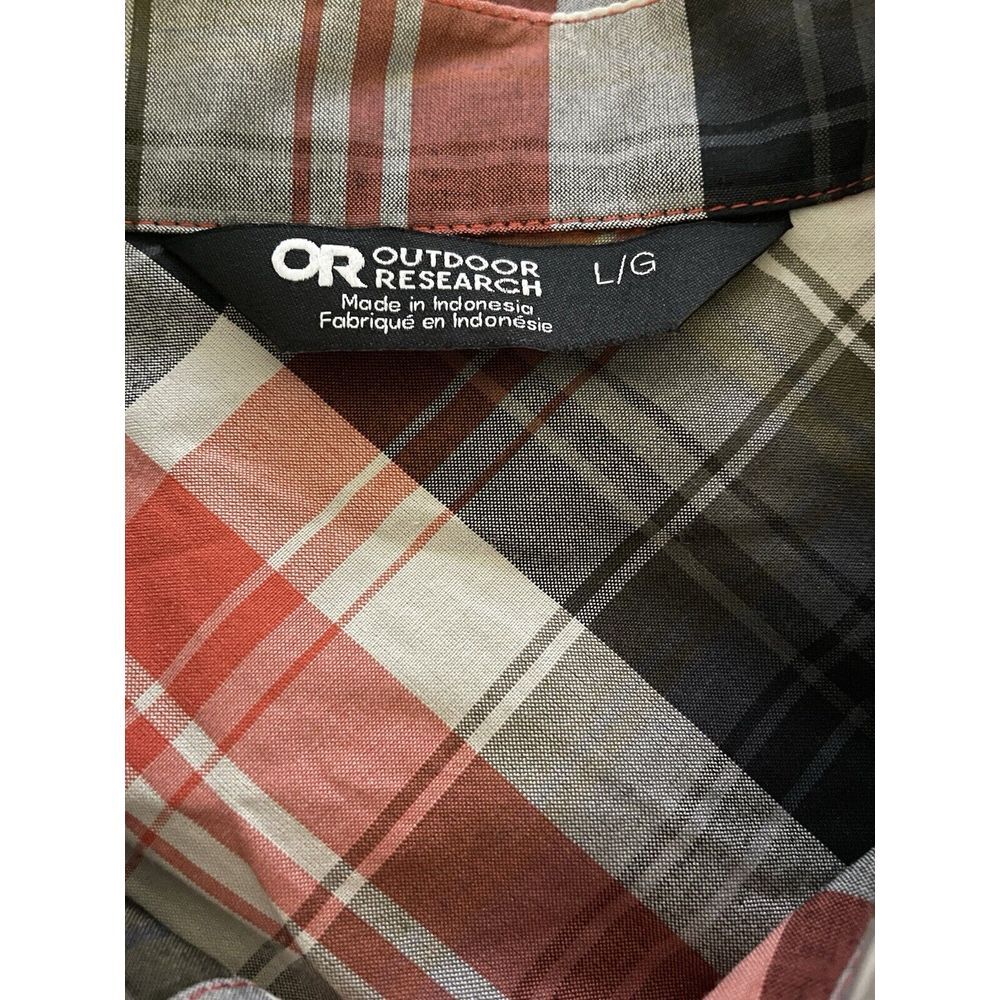 MENS OUTDOOR RESEARCH LARGE PLAID SEAPINE CAMP TRAIL HIKE BUTTON UP SHIRT - Picture 5 of 7